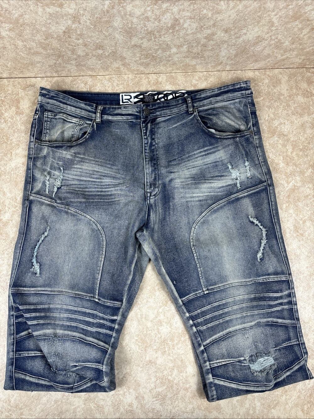 LR Scoop Blue Denim Jeans Men's 44 x 32 Distressed